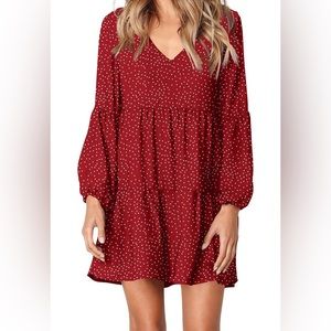 Summer Tunic Dress V Neck Casual Loose Flowy Swing Shift Dresses